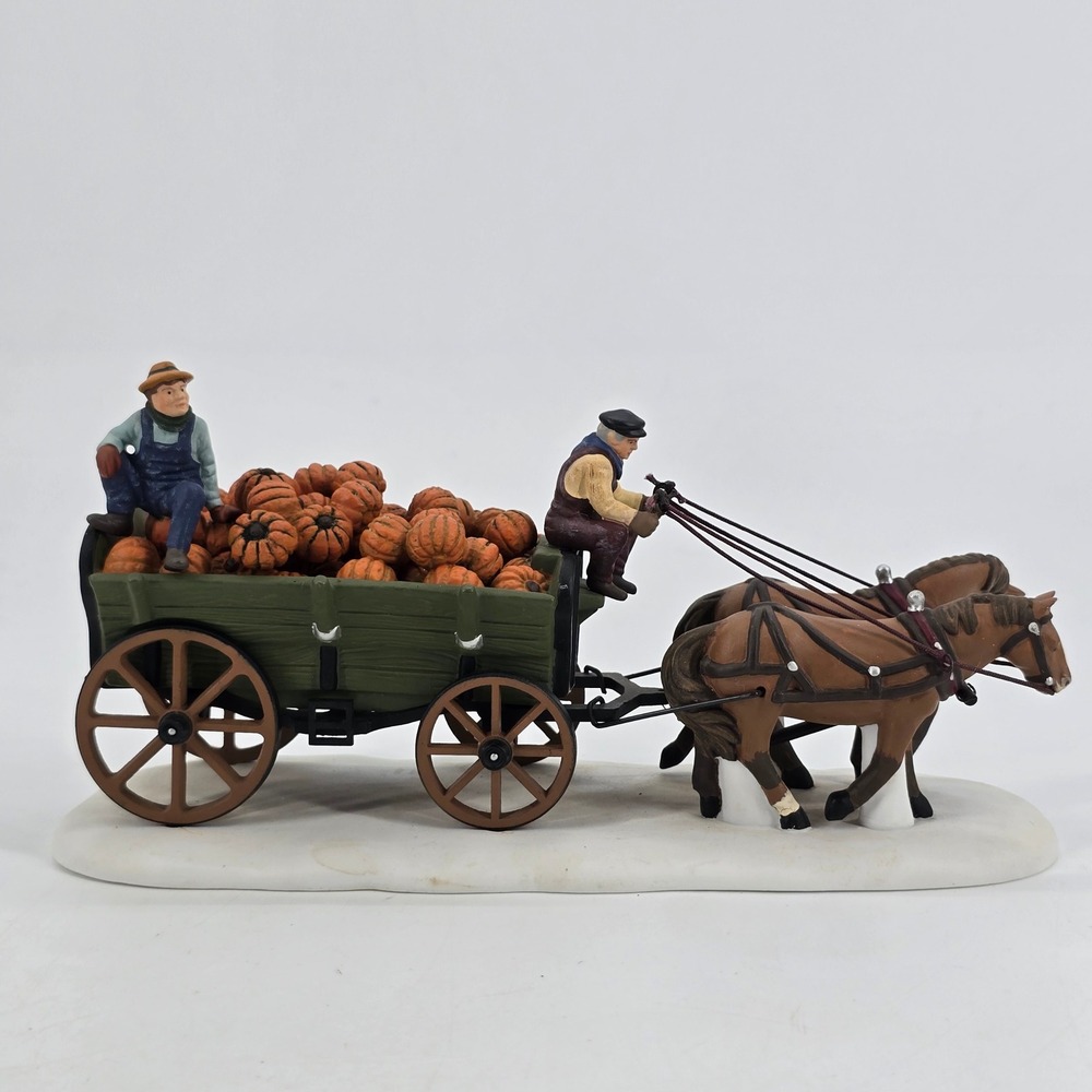 Dept 56 Harvest Pumpkin Wagon Heritage Village OS Multicolor Porcelain Accessory